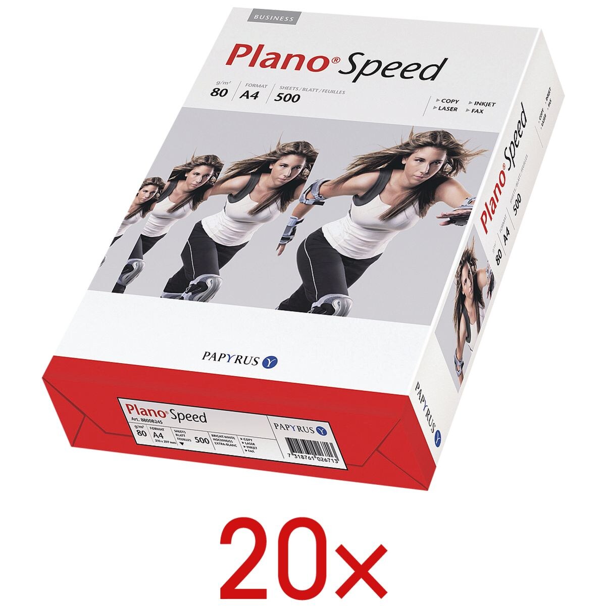 20x Kopieerpapier A4 Plano Plano Speed - 10000 bladen (totaal), 80g/qm