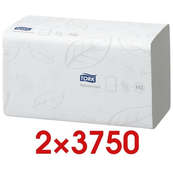 Pak met 2x 3750 papieren handdoekjes