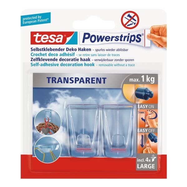 Powerstrips »Transparent Deko-Haken« 58813 tot 1 kg