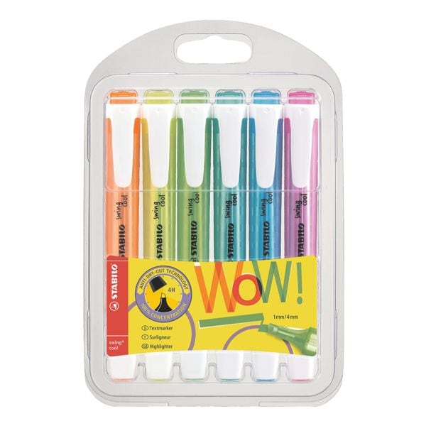 Etui met 6 tekstmarkers »swing cool«