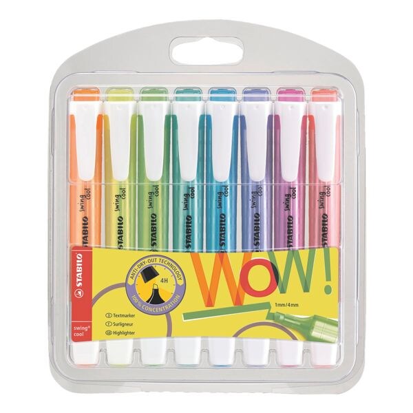 Etui met 8 tekstmarkers »swing cool«