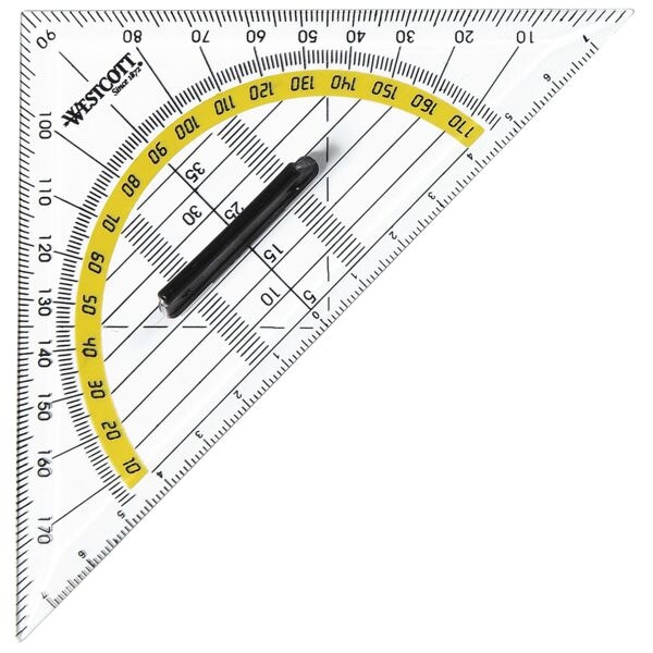 Geodriehoek 14 cm met greep