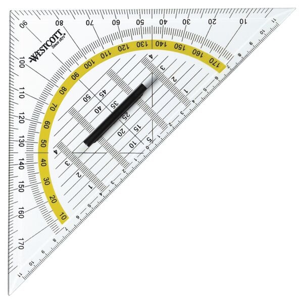 Geodriehoek 22 cm met greep