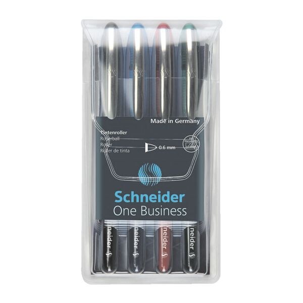 Etui met 4 rollerbalpennen »One Business«