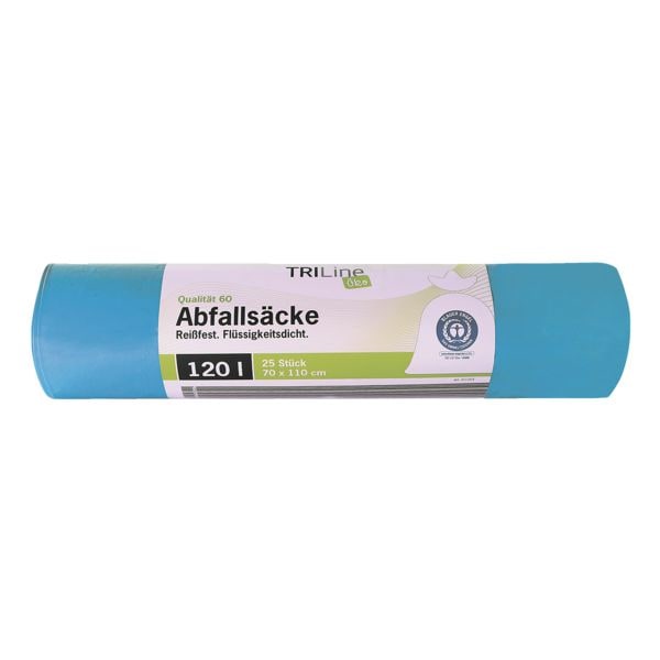25 vuilniszakken voor zwaar afval 120 l blauw