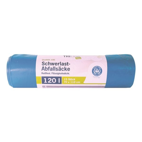 15 vuilniszakken voor zwaar afval 120 l blauw