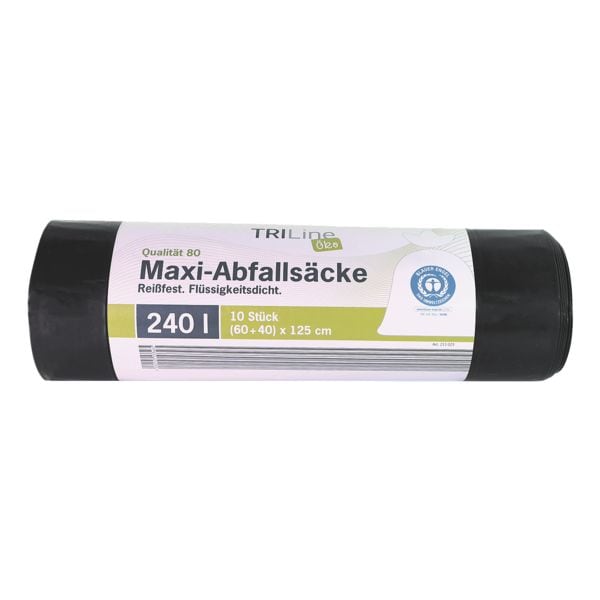 10 vuilniszakken voor zwaar afval 240 l zwart