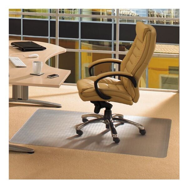 Bureaustoelmat 134x115 cm, rechthoek, voor laagpolige vloerbedekking