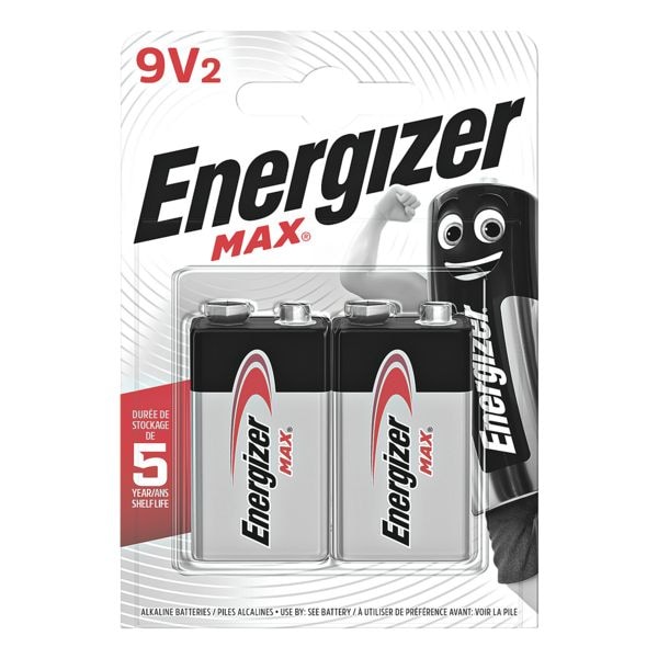 Energizer Pak Met 2 Batterijen »Max Alkaline« 9V / E-Blok