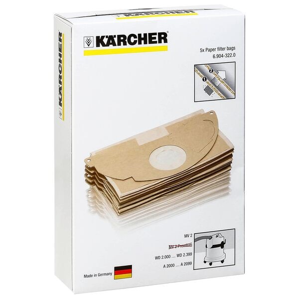 5x papieren filterzakken »KFI 222«