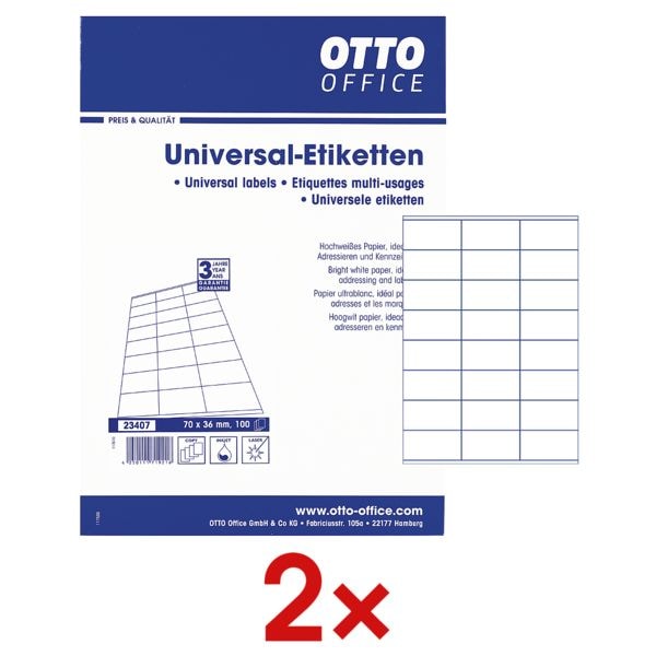 2x pak van 2400 universele etiketten