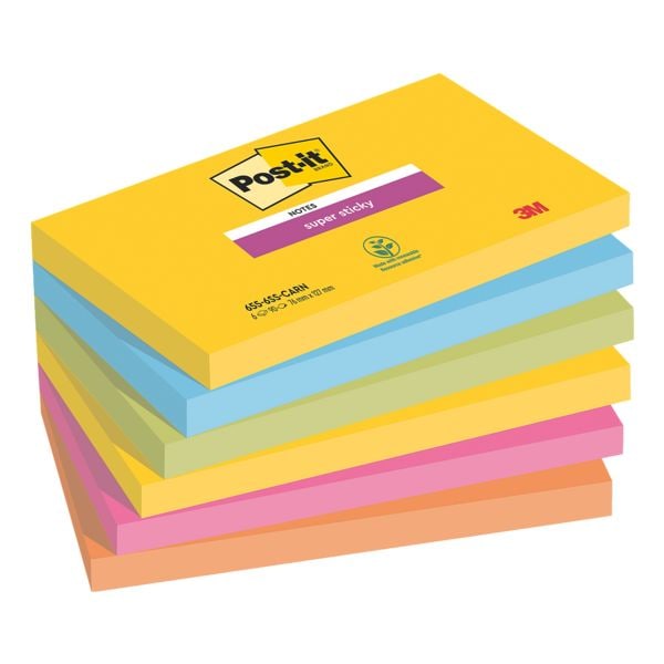 Blok herkleefbare notes 76 x 127 mm »Carnival Collection«, 6 stuks