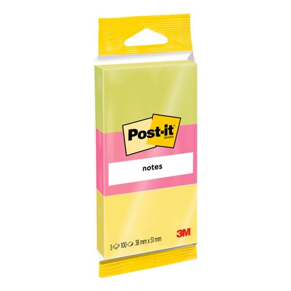 Blok herkleefbare notes »Notes 6812N« 51 x 38 mm, 3 stuks