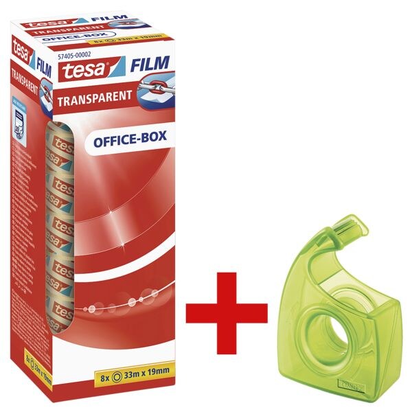 Plakband »Office Box« 57405 transparant, 19 mm/33 m (B/L) incl. handafroller »Ea