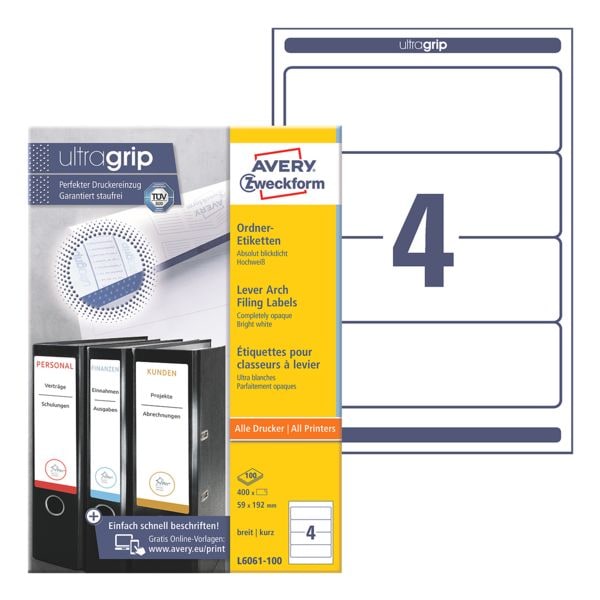 L6061-100 ordnerrugetiketten 59 x 192 mm - 400 stuks permanent plakkend