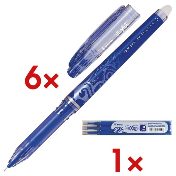 6x rollerbalpen »FriXion Point« incl. pak met 3 rollerbalpenvullingen »Frixion P