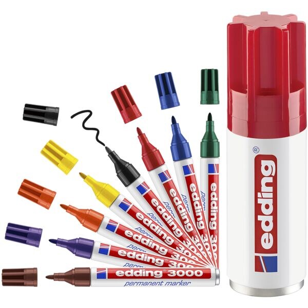 Box met 8 permanent markers »3000«