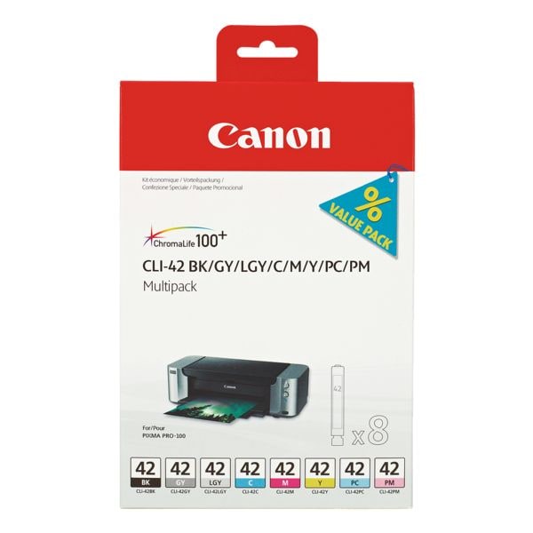 Set inktpatronen »CLI-42« (CLI-42 BK/GY/LGY/C/M/Y/PC/PM)