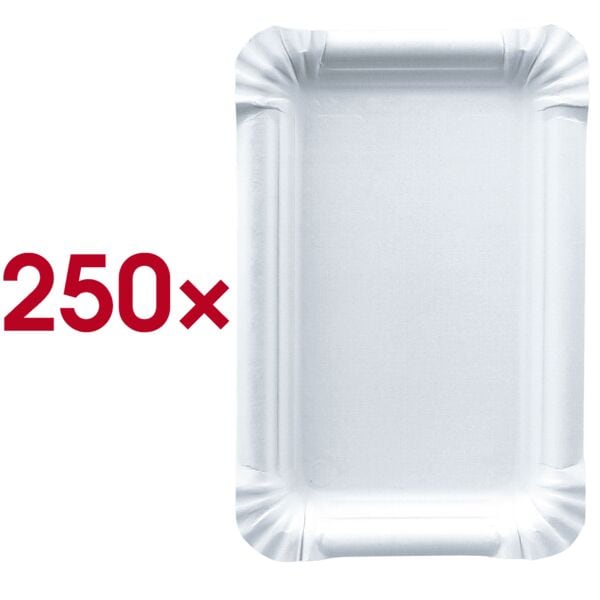 Pak met 250 wegwerp borden »pure« van karton van nieuwe vezels 13x20 cm
