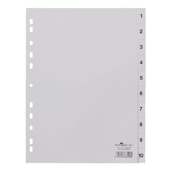 Kunststof tabbladen 1-10 A4