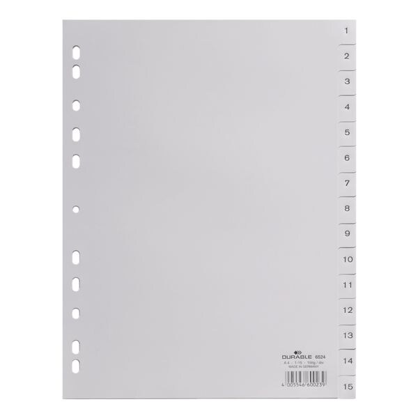 Kunststof tabbladen 1-15 A4