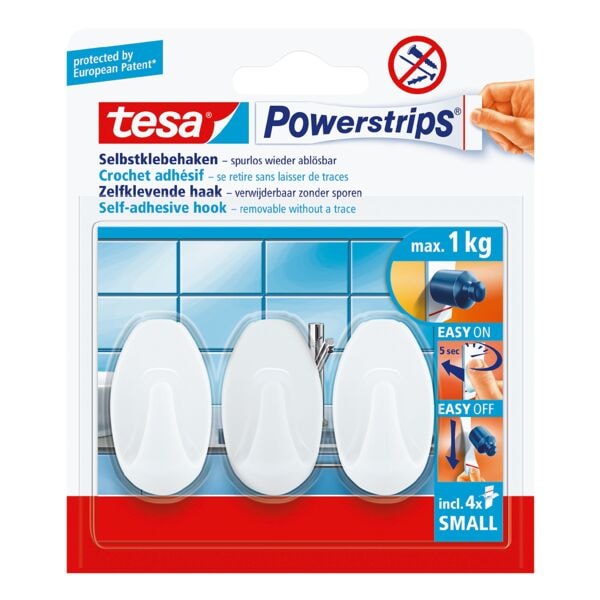 Powerstrips »Haken small« ovaal tot 1 kg 57533