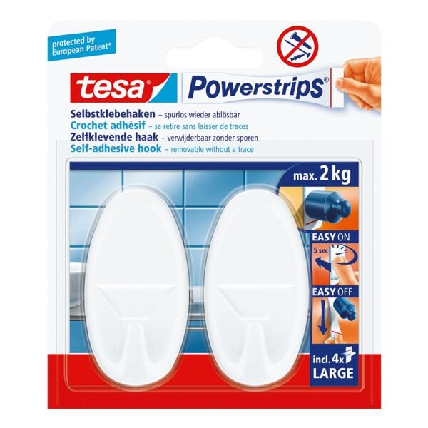 Powerstrips »Haken large« ovaal wit 58013