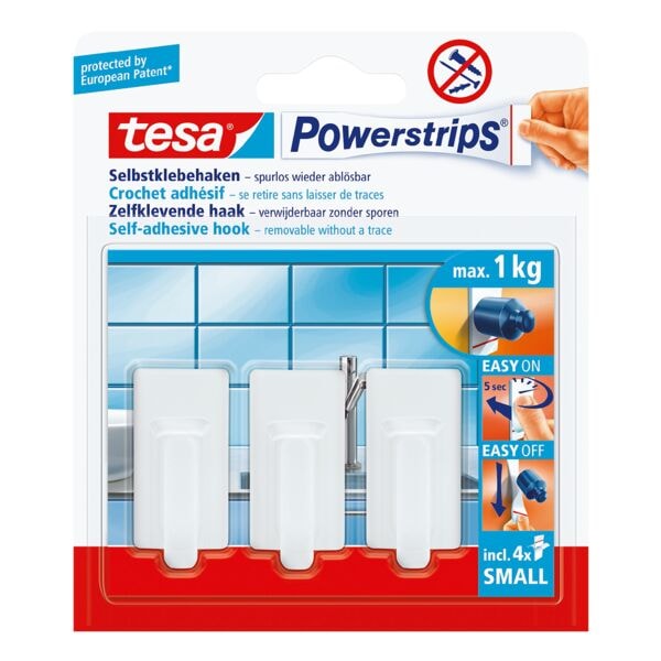 Powerstrips »Haken small« hoekig tot 1 kg 57530