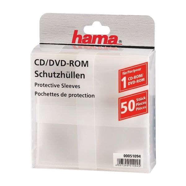 CD/DVD/Blu-ray-beschermhoesjes - 50 stuks (transparant)