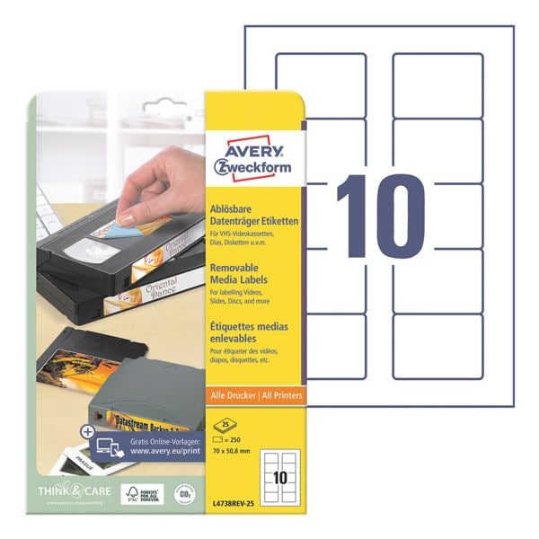 Pak van 250 diskette-etiketten »L4738REV-25«