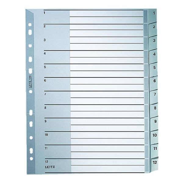 Kunststof tabbladen »1282« 1-12 A4 Maxi