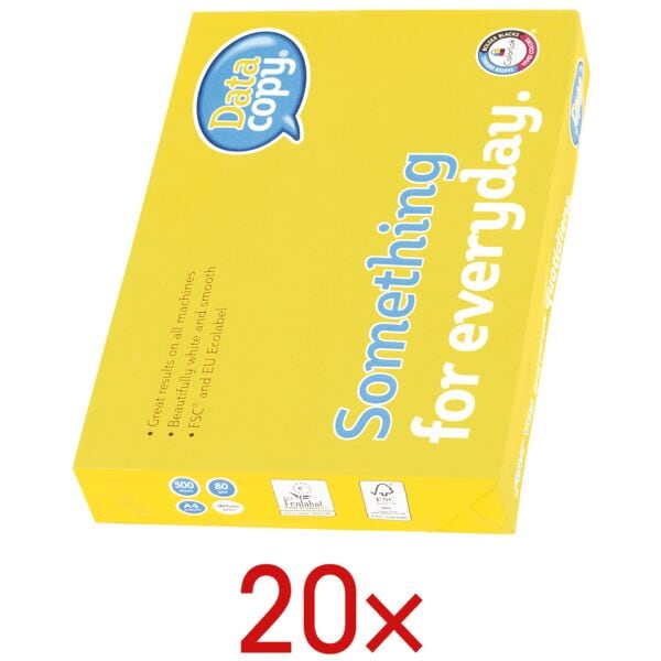 20x Multifunctioneel printpapier A4 Data-Copy Everyday Printing - 10000 bladen (totaal), 80 g/m˛ 20x Multifunctioneel printpapier A4 Data-Copy Everyday Printing - 10000 bladen (totaal), 80 g/m˛