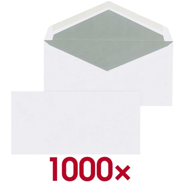 Enveloppen DL zonder venster, gegomd - 1000 stuks