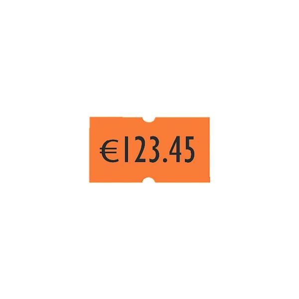 Pak met 1200 etiketten voor prijstang (oranje - permanent)