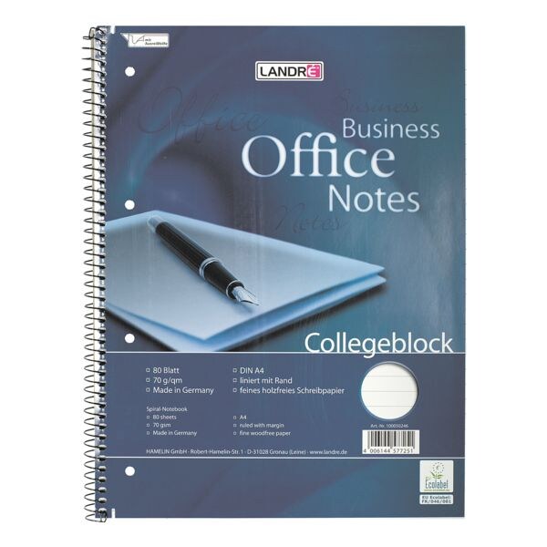 Collegeblok »Work«100050246 A4 gelinieerd, houtvrij schrijfpapier