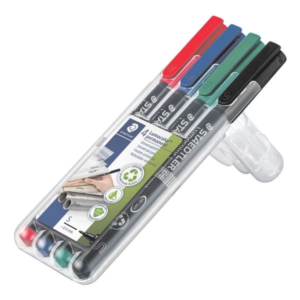 Set van 4 universele stiften »Lumocolor permanent S«