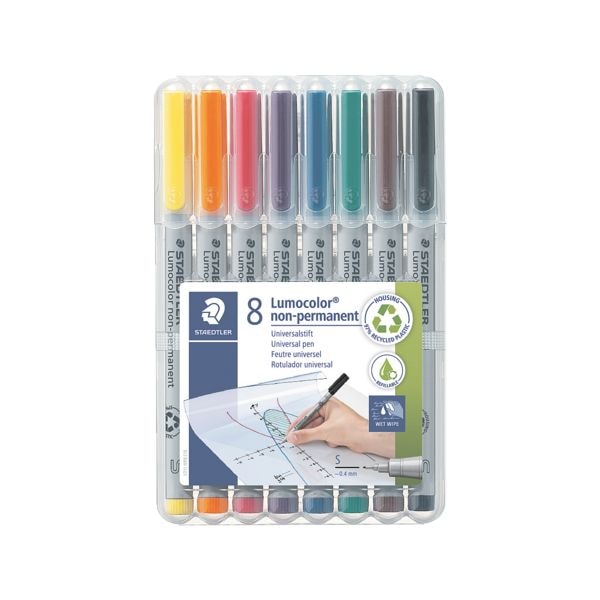 Set van 8 universele stiften »Lumocolor non-permanent«