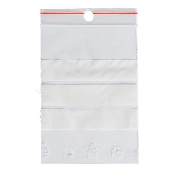 1000 plastic gripzakjes met druksluiting met etiketstrook 70x100 mm 50 mic