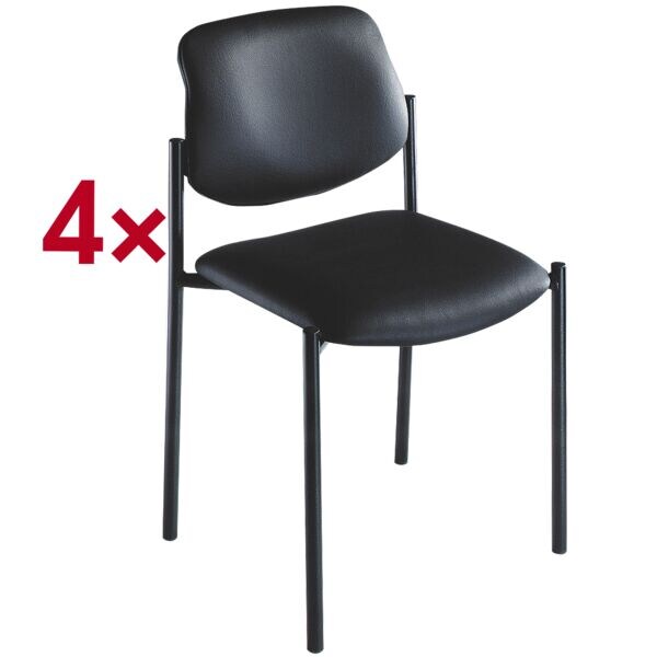 Set van 4 stapelstoelen »Quad« leer