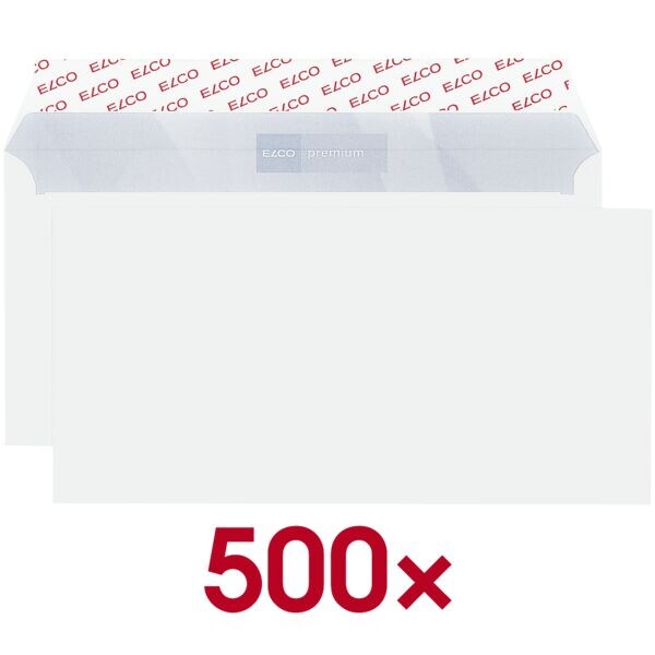 Enveloppen DL+ zonder venster en zelfklevende flap met beschermstrip - 500 stuks