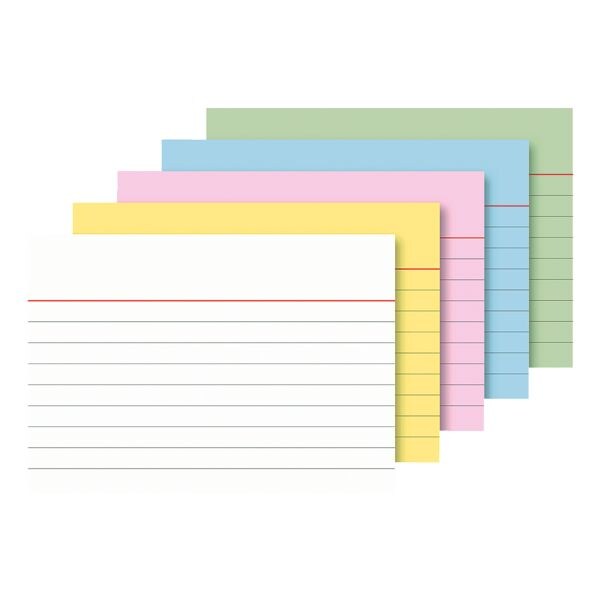 Indexkaarten A7 liggend (105 x 74 mm), gelinieerd