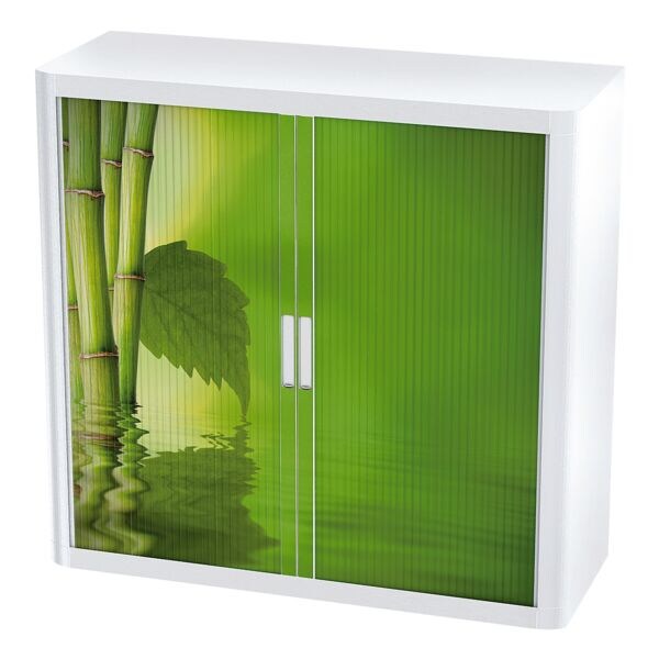Kast met roldeuren motief groene bamboe
