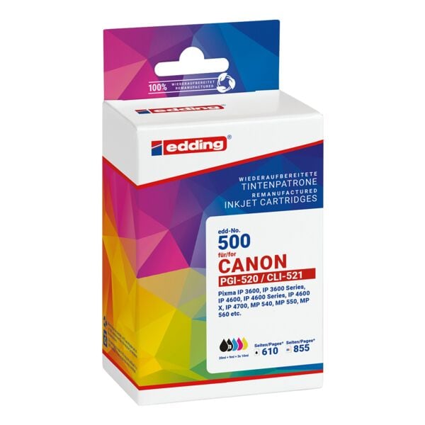 Pak met 5 inktpatronen vervangt Canon »PGI520 BK / CLI-521BK/C/M/Y«