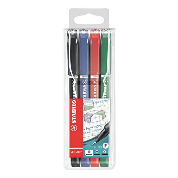 Pak van 4 fineliners »Sensor«