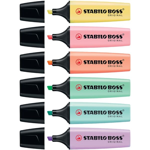 Pak met 6 markeerstiften »BOSS&reg; Original« Pastel