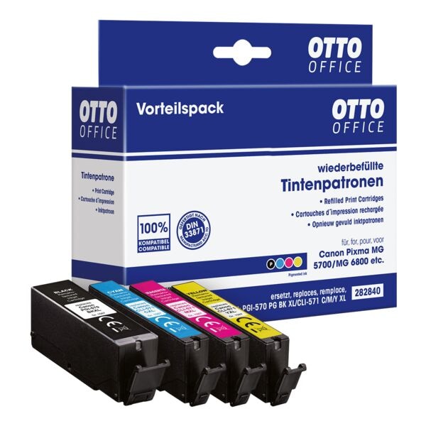 Inktpatronenset vervangt Canon »PGI 570 BK XL / CLI-571 C/M/Y XL«