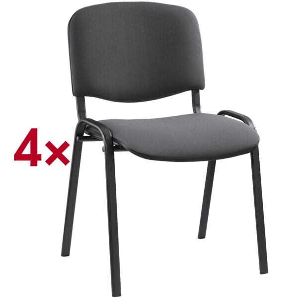 Set van 4 stapelstoelen »ISO 4L« zwart onderstel