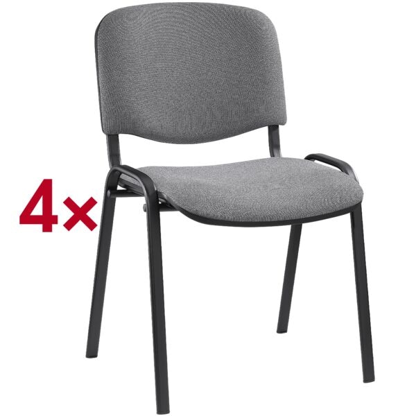Set van 4 stapelstoelen »ISO 4L« zwart onderstel