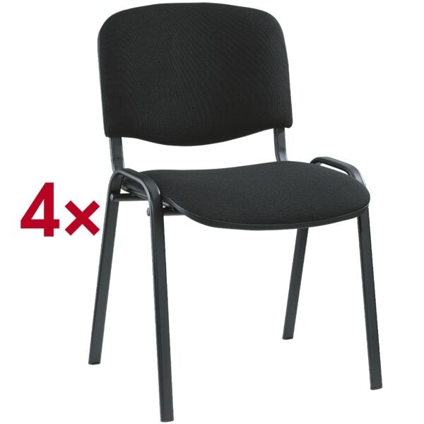 Set van 4 stapelstoelen »ISO 4L« zwart onderstel