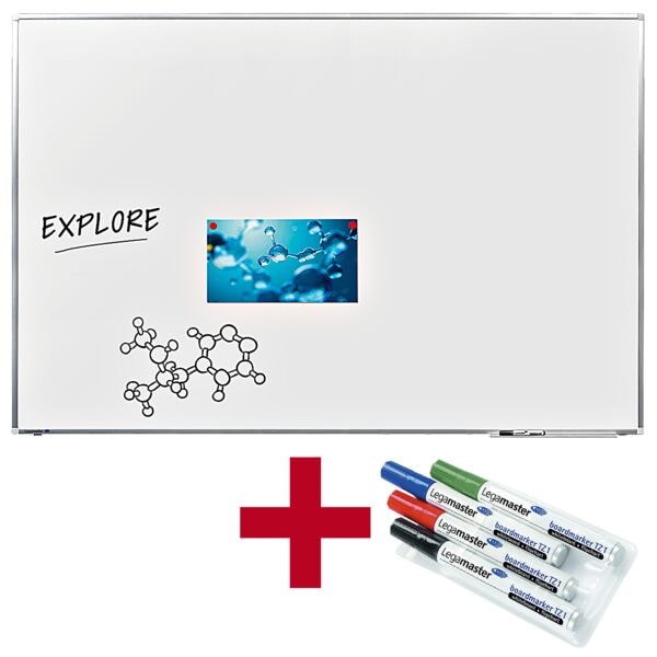Actie: whiteboard »PREMIUM PLUS« 7-P101063 geëmailleerd, 150 x 100 cm + GRATIS 4